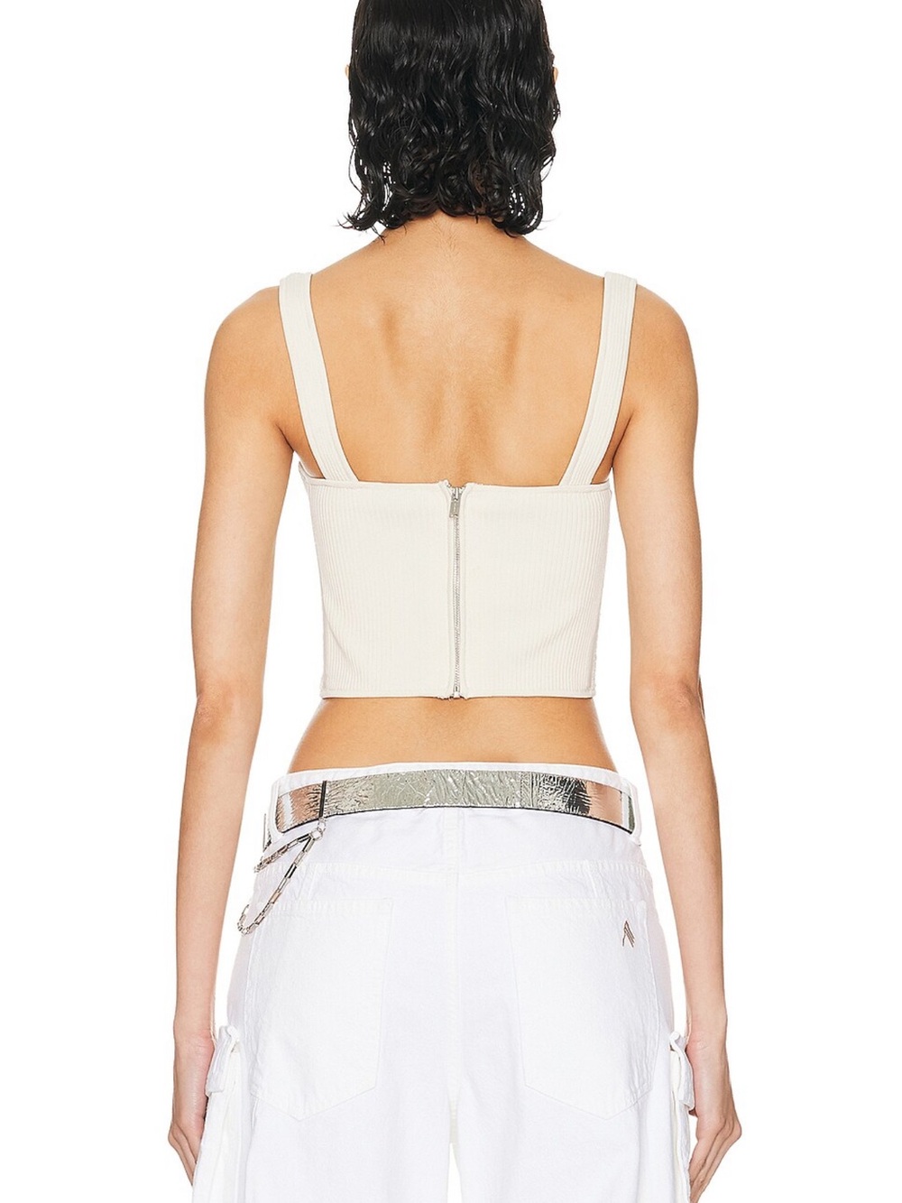 Dion Lee Cream Crochet Corset Top - White - Picture 2 of 4